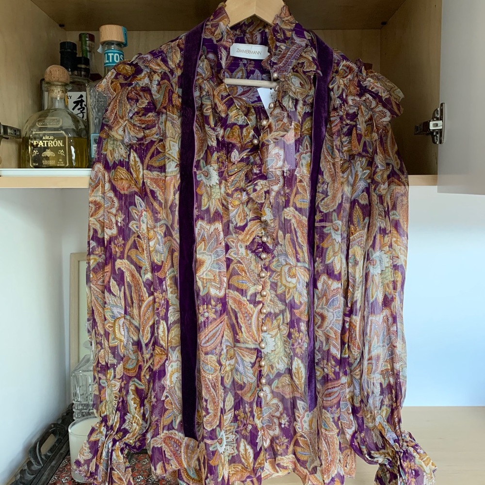 Zimmermann high neck silk top